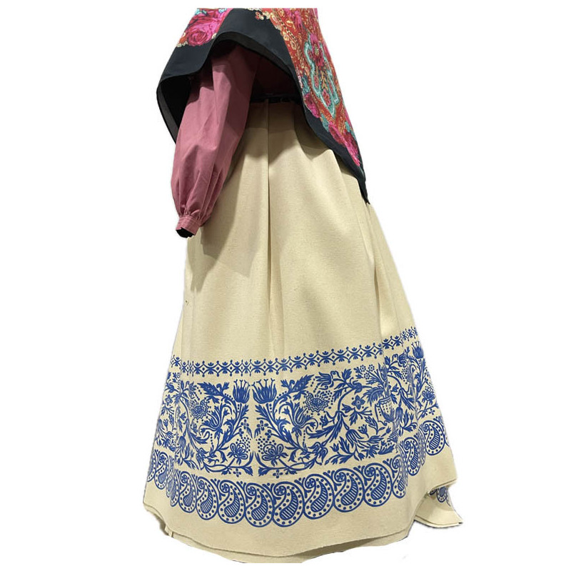 REFAJO PINTADO BEIGE AZUL ARABESCO