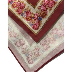 mantón estampado granate