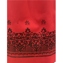 CORTE DE REFAJO ROJO ESTAMPADO NEGRO RAYAS