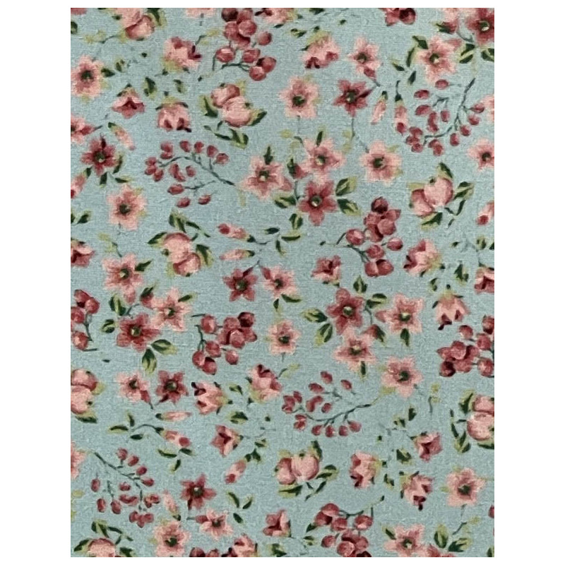TELA DE ALGODÓN FLORECITAS AZULES