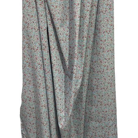 TELA DE ALGODÓN FLORECITAS AZULES