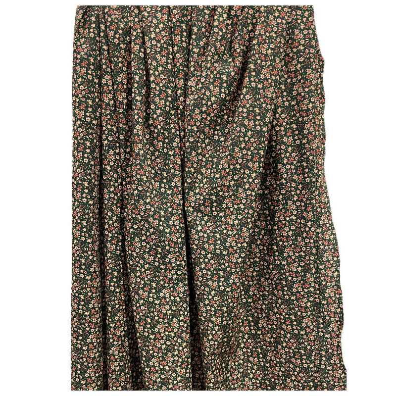 TELA DE ALGODÓN FLORECITAS VERDE BOTELLA