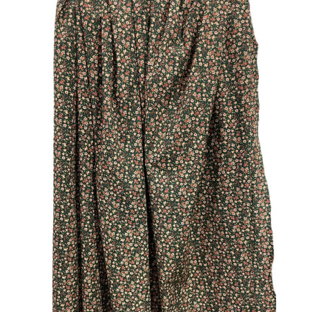 TELA DE ALGODÓN FLORECITAS VERDE BOTELLA