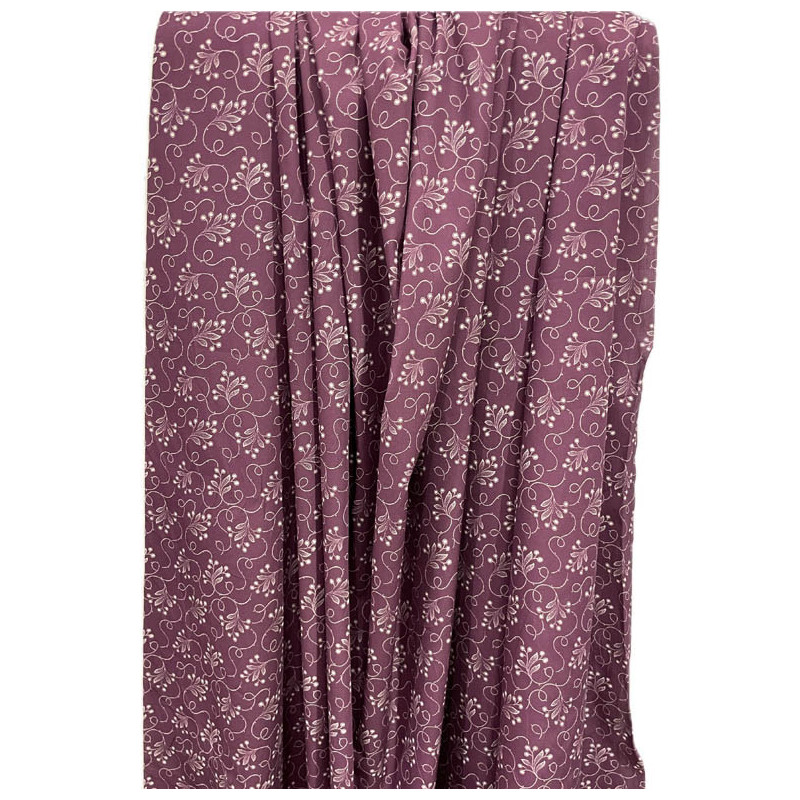 TELA DE ALGODÓN MORADA RAMAJES