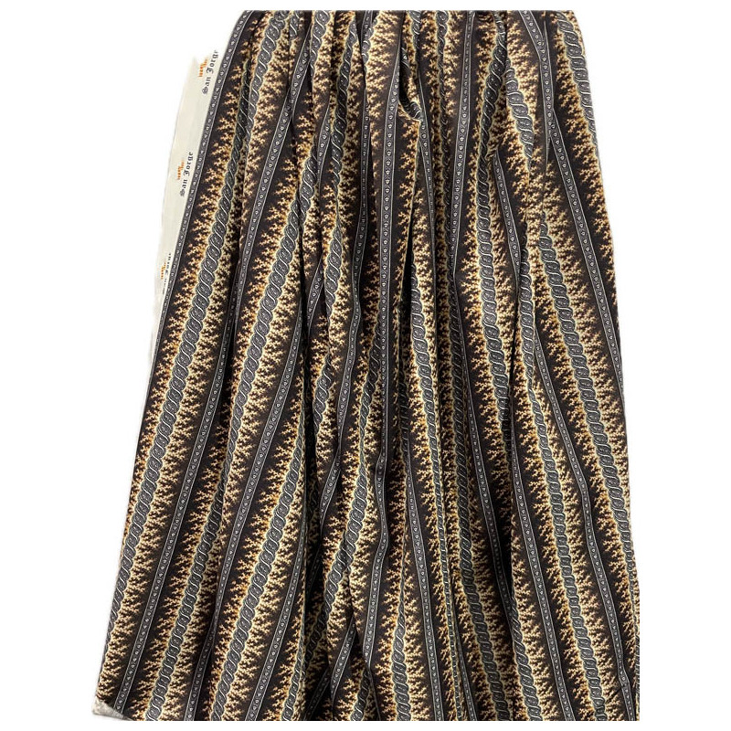 TELA DE ALGODÓN RAYAS MARRÓN