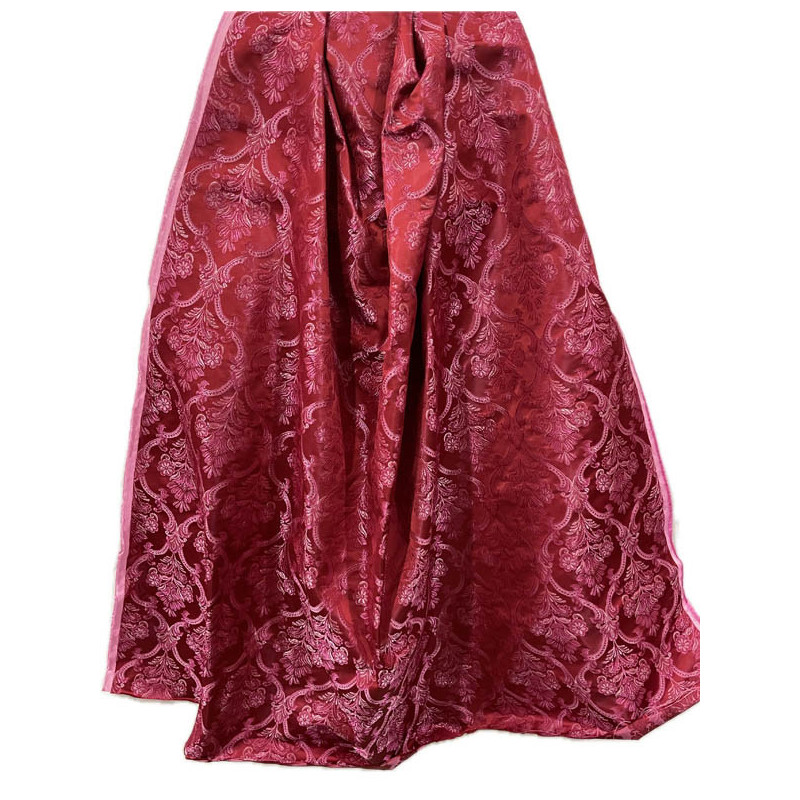 TELA BROCHADO ROJO-ROSA