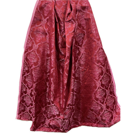 TELA BROCHADO ROJO-ROSA