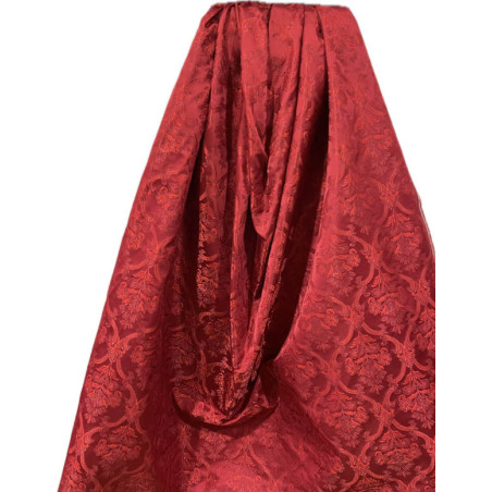 TELA BROCHADO ROJO-GRANATE