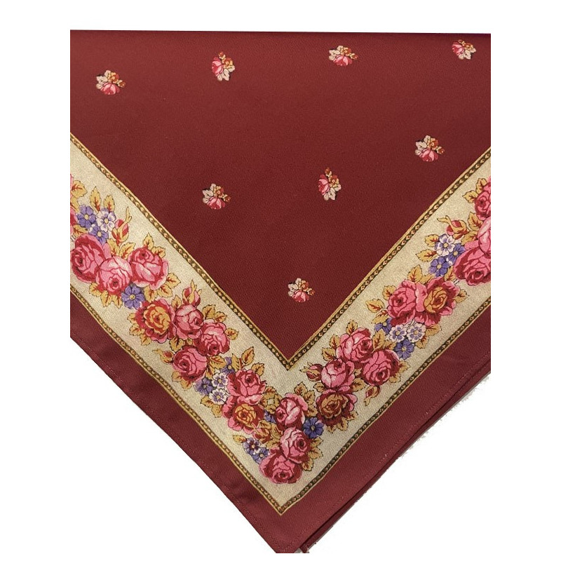 mantón estampado granate