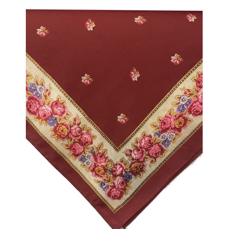 mantón estampado granate