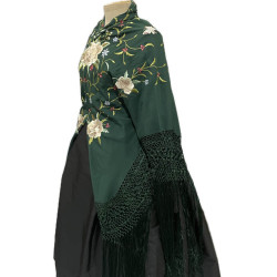 mantón de manila azul claro colores