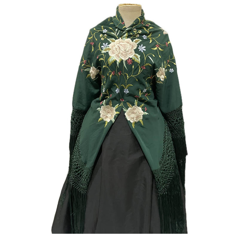 mantón de manila azul claro colores