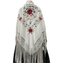 mantón de manila azul claro colores