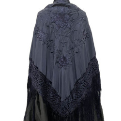 mantón de manila azul claro colores