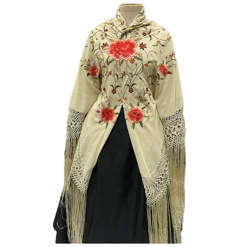 mantón de manila azul claro colores