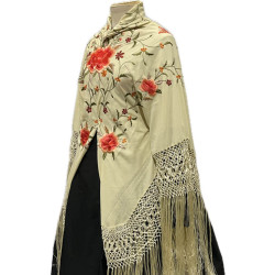 mantón de manila azul claro colores