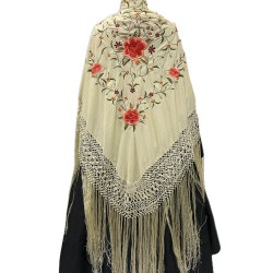 mantón de manila azul claro colores