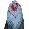 mantón de manila azul claro colores