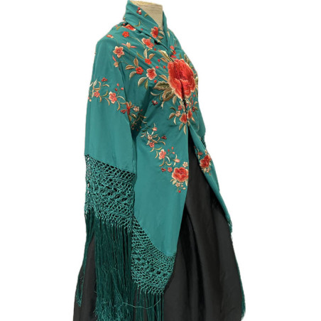 mantón de manila azul claro colores