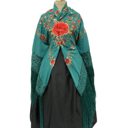 mantón de manila azul claro colores