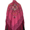 MANTÓN DE MANILA FUCSIA FLOR COLORES