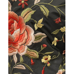 MANTÓN DE MANILA NEGRO FLOR COLORES