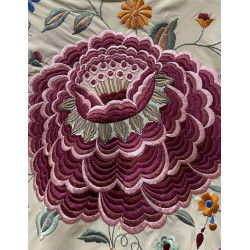 MANTÓN DE MANILA BEIGE FLOR COLORES