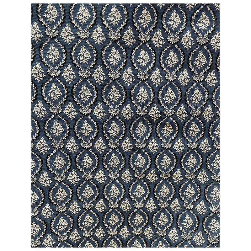 TELA AZUL PLOMO FLOR AZUL PLOMO