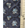 TELA AZUL MARINO  FLOR AZUL PLOMO