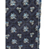 TELA AZUL MARINO  FLOR AZUL PLOMO