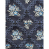 TELA AZUL MARINO  FLOR AZUL PLOMO