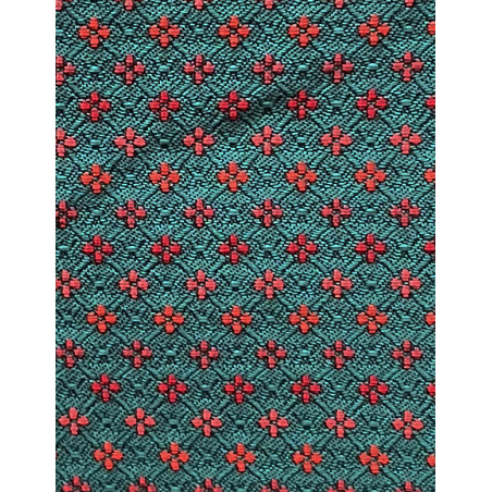 TELA VERDE FLOR ROJA