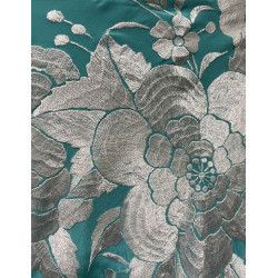 MANTÓN DE MANILA TURQUESA BLANCO