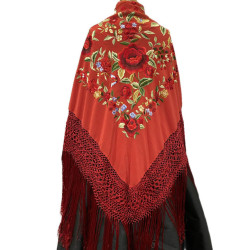 MANTÓN DE MANILA ROJO COLORES