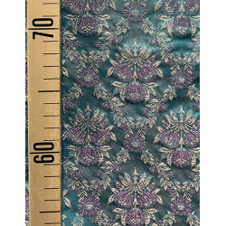 TELA BROCHADO TURQUESA -FUCSIA