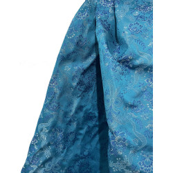 TELA BROCHADO TURQUESA -VERDE-PLATA