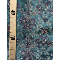 TELA BROCHADO TURQUESA -FUCSIA-PLATA