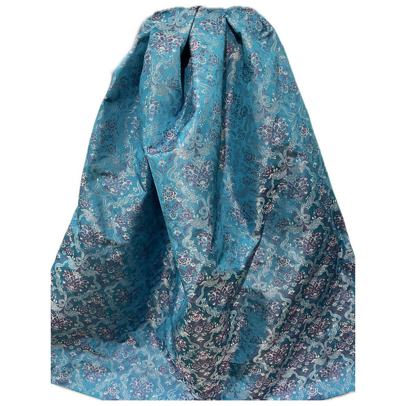 TELA BROCHADO TURQUESA -FUCSIA-PLATA