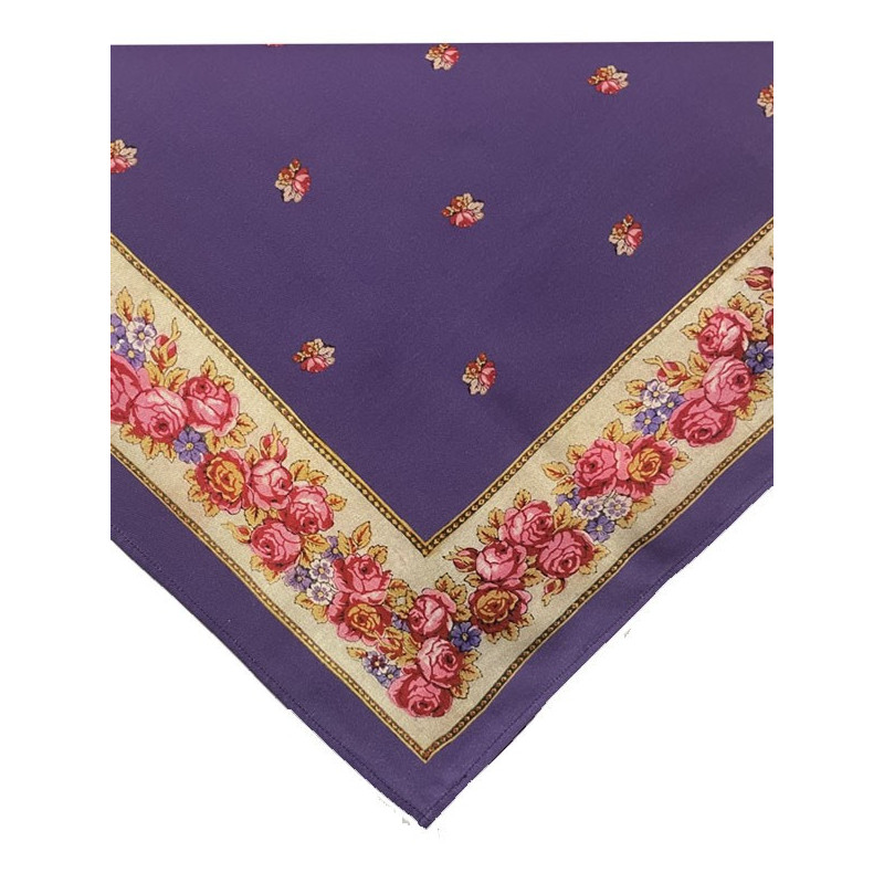 mantón estampado morado