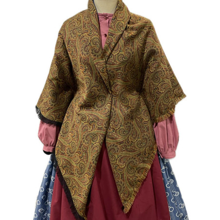 MANTÓN DE LANA  ORO-GRANATE
