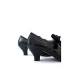 zapato pespuntes negro tacón alto