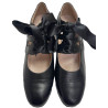 zapato abotinado piel negro