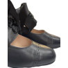zapato abotinado piel negro