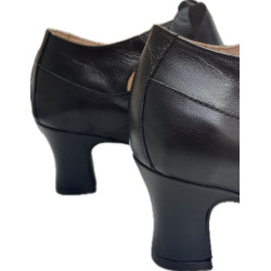 zapato abotinado piel negro