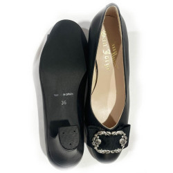 ZAPATO CON HEBILLA NEGRO TACÓN ALTO