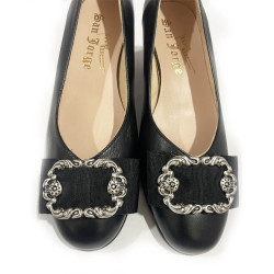 ZAPATO CON HEBILLA NEGRO TACÓN ALTO