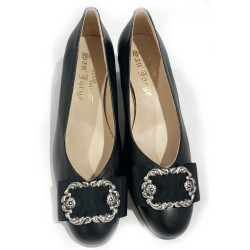 ZAPATO CON HEBILLA NEGRO TACÓN ALTO