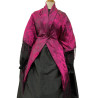 MANTÓN SEDA FUCSIA NEGRO