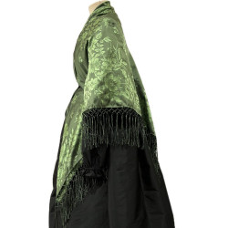 MANTÓN SEDA VERDE NEGRO
