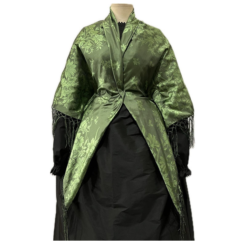 MANTÓN SEDA VERDE NEGRO
